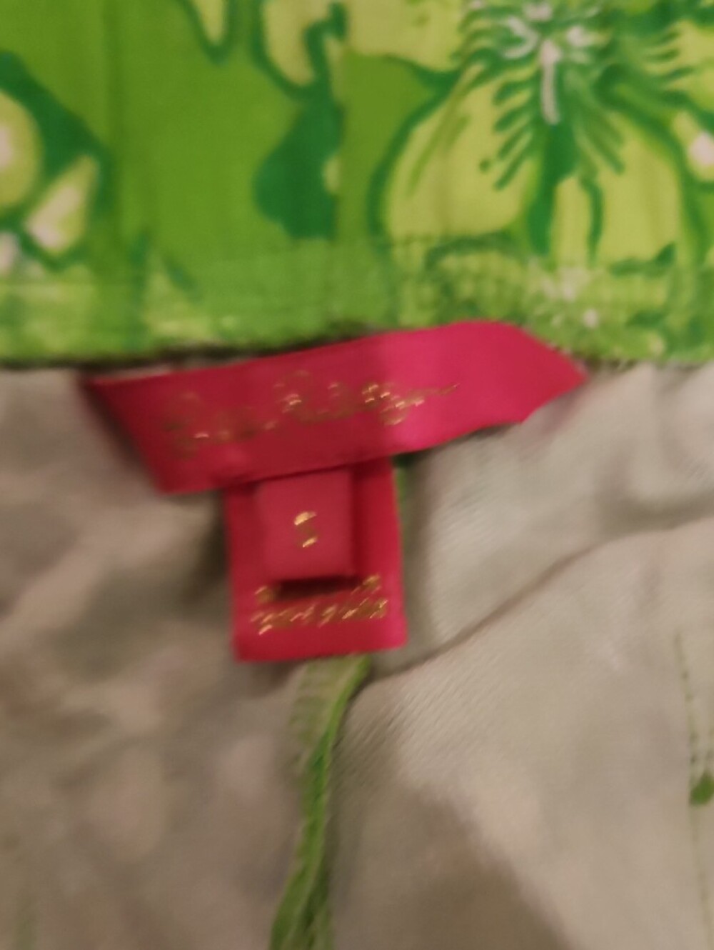 Lilly Pulitzer Bright Lime Green Floral Athletic Shorts, Size Small - Picture 3 of 3
